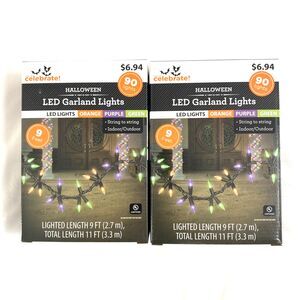 Halloween Led Garland Lights 2 Pack Holiday Home Decor Outdoor Indoor Multicolor